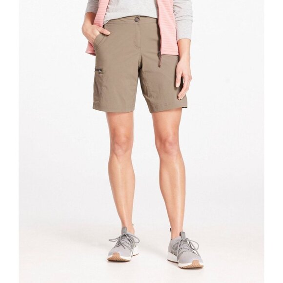 L.L.Bean Woman size 10 Water-Repellent Comfort Trail Shorts Mid-Rise Color Ash - Picture 1 of 11